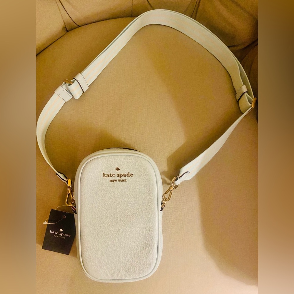 NWT Kate Spade vertical crossbody bag. Beautiful light blue.